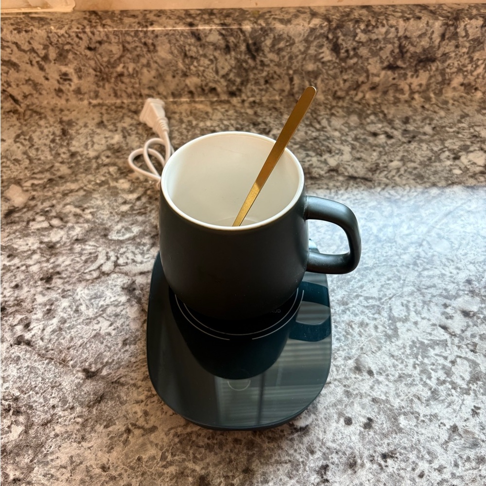Tease Smart Heated Mug Kit with Lid, Spoon & Warming Pad Green
